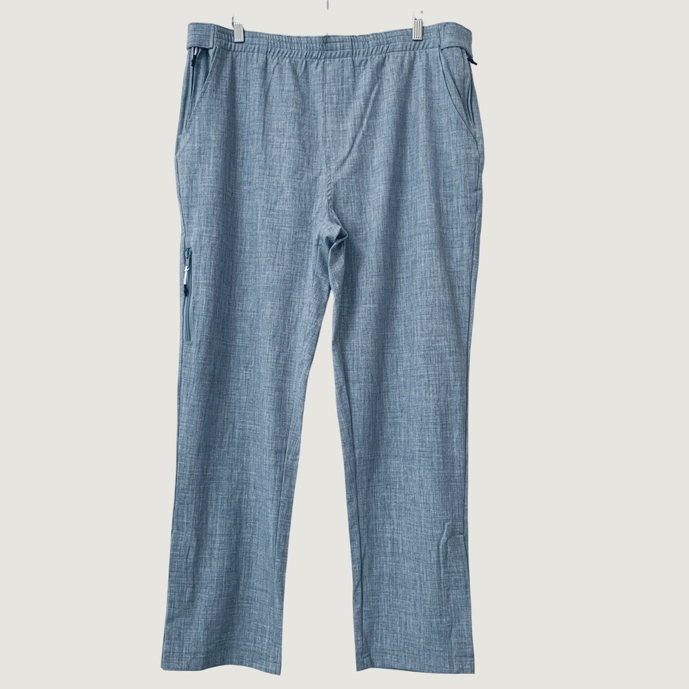 Silverts Adaptive Side Zip Pants Women XL Blue Textured Straight Magnetic Snaps